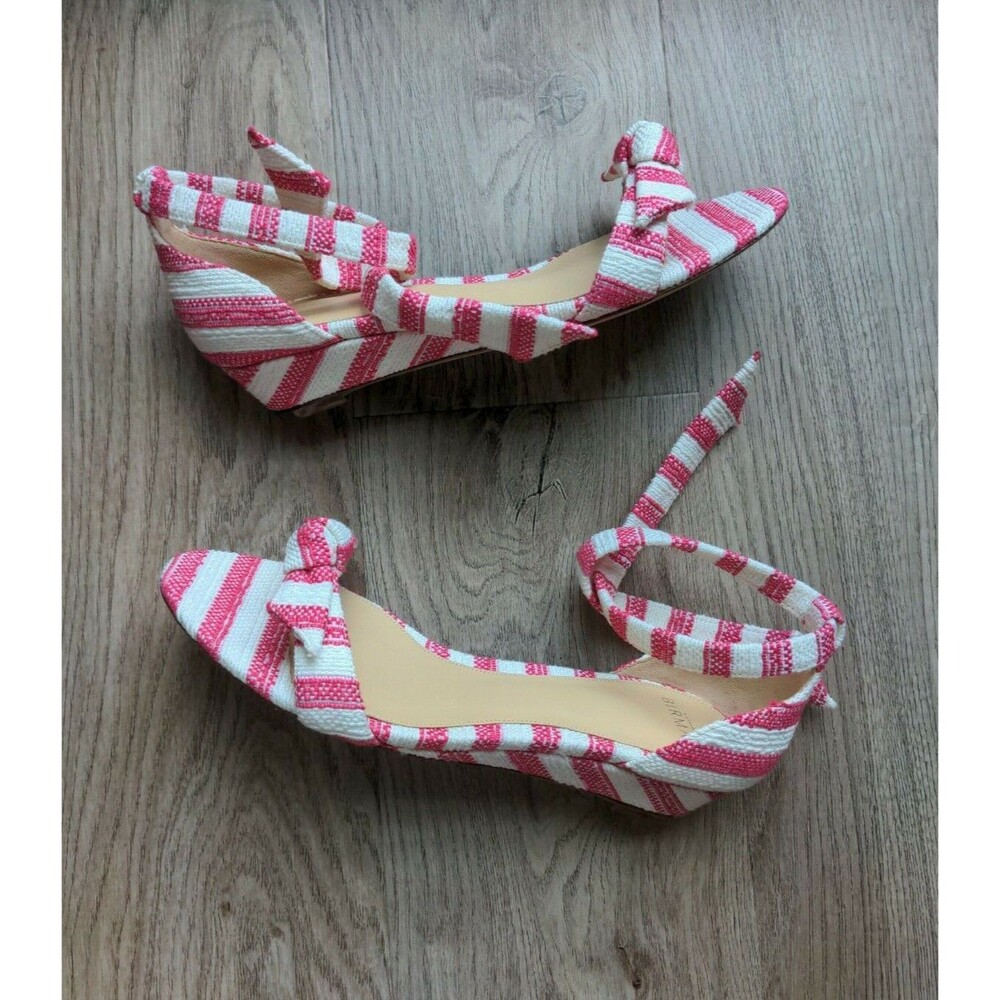 Alexandre Birman Clarita Pink Striped Low Wedge Sandals Womens 9.5 IT 41